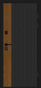 Товар Дверь Optim Z-2 Вертикаль Муар черный-Грецкий Орех/Белый BR6178