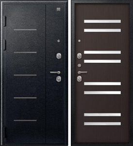 Товар Дверь V-07 Черный муар - Темная лиственница DIS007349